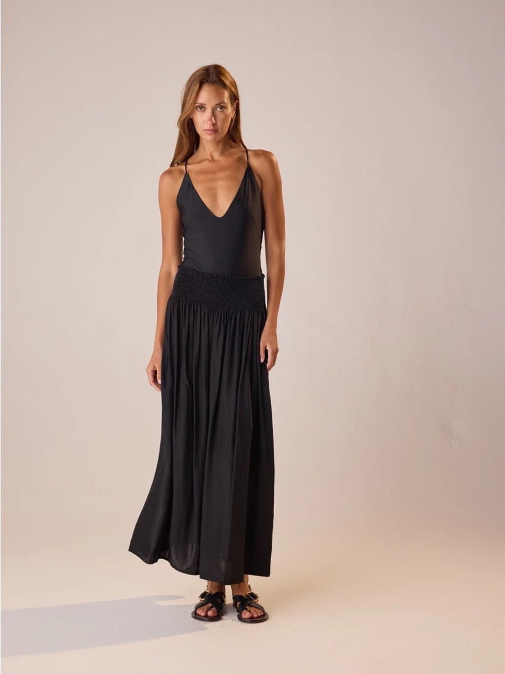 Natalie Martin Bella skirt black silk